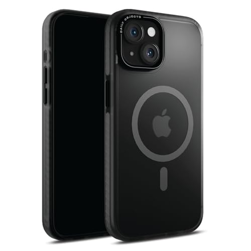 Image of DailyObjects Polycarbonate Case for iPhone 15 Compatible with Mag-Safe Wireless Charging,Black Nimbus Slim Shockproof Back Cover