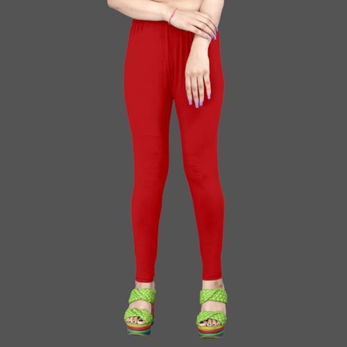 Image of Women's Solid Mid Rise Slim Fit Ankle Length Leggings - Comfortable and Stylish Yoga Pants for Workout, Running and Everyday Wear