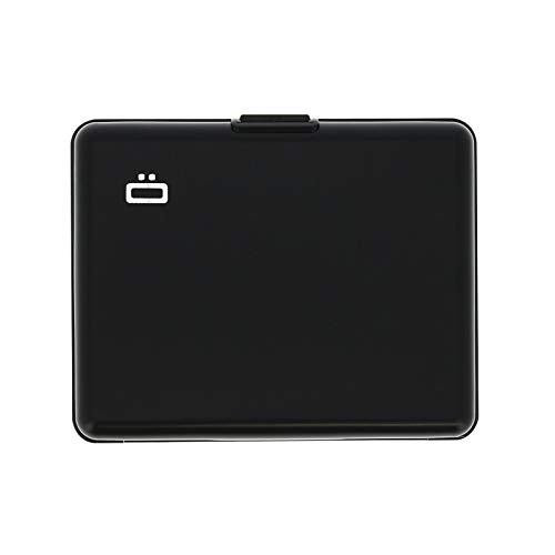 Ögon Designs - Big Stockholm Aluminium Wallet - RFID Blocking Card Holder - Up to 10 Cards and Banknotes - Black