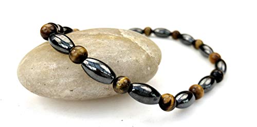 Purple Whale Hematite, Obsidian Stone Triple Protection Bracelet Anklet For Women, Men, Adjustable Beaded Bracelet Anklet For Teen Girls, Anxiety Relief, Protection, Wrist Accessory, 9.5 Inches #TOP2