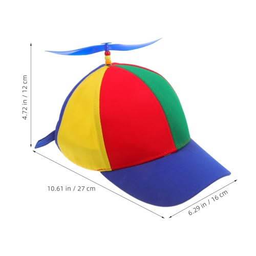 PRETYZOOM Detachable Bamboo Adult Propeller Hat Adorable Summer Baseball Cap with Blue Brim for Child to Adult School Girl Boy2