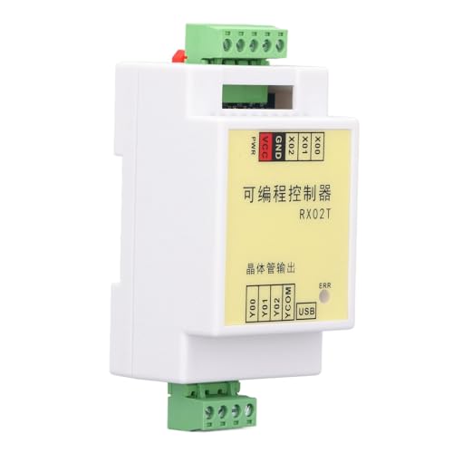 RX02T PLC Programmable Controller, Industrial Automation Control Board with Solenoid Valve, Time Relay for Switching Input Output 12-24V, Compact Design for Printing Chemical Pla