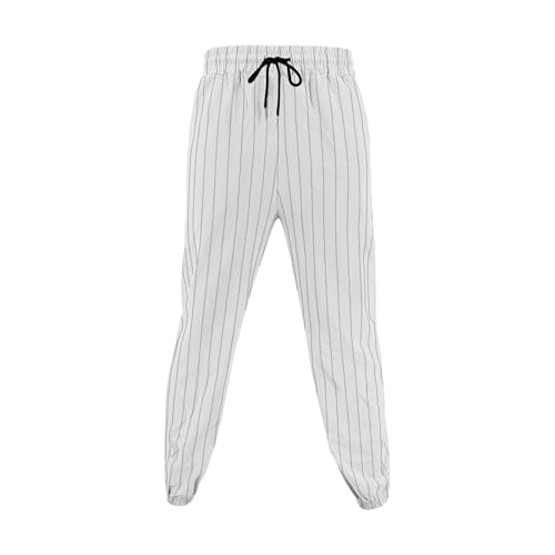 Men's Casual Linen Sweatpants Striped Fall Elastic Waist Drawstring Joggers Pants Lightweight Travel Hiking Trousers3