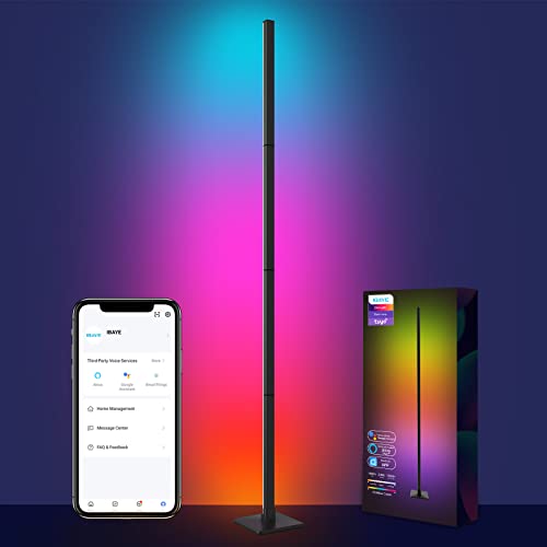 ibaye Smart LED Stehlampe, WiFi RGB Standleuchte, funktioniert mit Alexa und Google Assistant, App-Steuerung, Musikmodi, kreativer DIY-Modus, Stehleuchte für Wohnzimmer, Schlafzimmer, Party, Spiel Cover