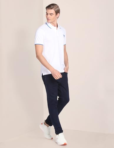Image of U.S. Polo ASSN. Striped Slim Fit Polo T Shirts for Men - 100% Cotton, Half Sleeves Mens Tshirt