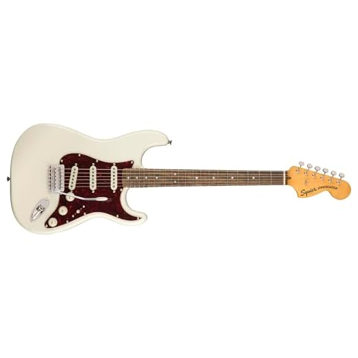 Squier by Fender Classic Vibe años '70 Stratocaster, Guitarra Eléctrica, Diapasón de Laurel, Blanco Olímpico