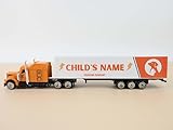 MT WORLD Personalized Toy Truck with Name Custom Semi Truck Toy Tonka Container Car Carrier 1:64 Scale Metal & Plastic Truck Model for Little Boys Birthday