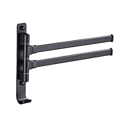 Rack de serviette en alliage d'aluminium noir, étagère murale de rangement cuisine