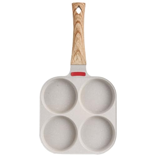 LOORGVEL 家用キッチン対応カップノンスティック卵焼きフライパン 多機能マーブルコート調理器具 丈夫なハンドル付き簡単洗浄 四孔目玉焼き