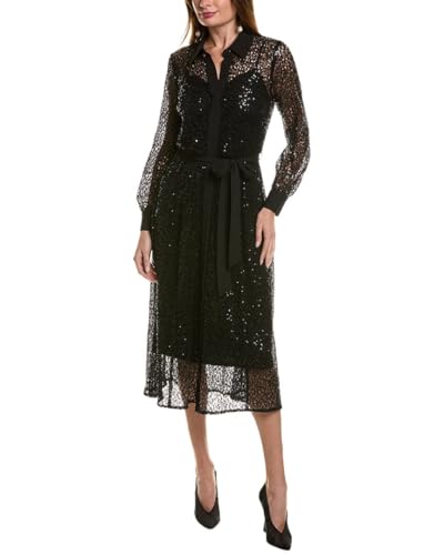 Image of Anne Klein Women's Mixed Media A-line Shirt Dress