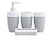 JustNile Plastic Rubber 4-Piece Bathroom Accessory Set - Modern Grey