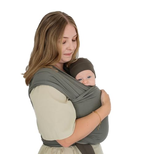 Solly Baby Wrap Carrier, Lightweight Hands-Free Baby Sling Carrier Newborns to Toddler, Infants 8-25 Lbs., Baby Registry Must Have, Baby Carrier Wrap, Newborn Baby Essentials, Sea Stone