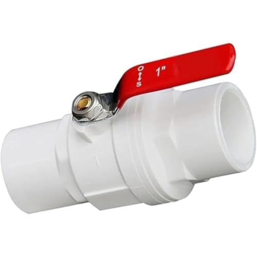 Quirix PVC�{�[���o���u�A�v���X�`�b �N������ UPVC�{�[�� ���䂨��ђ�~�t���[�p�X�g���[�g�R�l�N�^ ���a�ԐF����~�߃X�`�[���n���h���X�C�b�`�A�~���t���[�R���g���[���[ (50mm,�z���C�g)