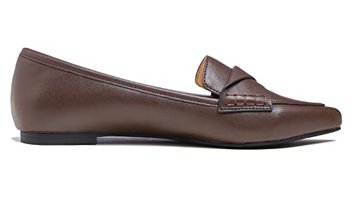 Image of FEVERSOLE Women's Loafer Flat Pointed Fashion Slip On Comfort Driving Office Shoes
