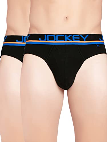 Image of Jockey FP02 Men's Super Combed Cotton Rib Solid Brief with Ultrasoft Waistband (Pack of 2)