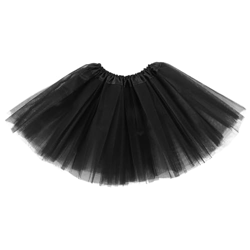 Jupe tutu à 3 couches en tulle à paillettes pour fille et femme - Pour bébé - Pour Noël, anniversaire, Noir , taille unique