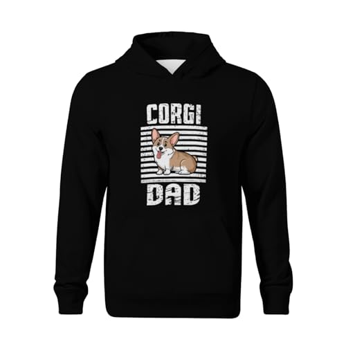 Kids Cute Corgi Dad Proud Dogs Boys Girls Lightweight Kangaroo Pocket Hoodies2