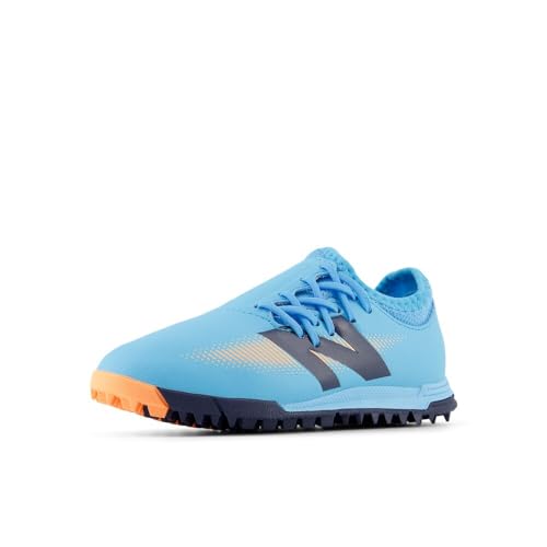 New Balance Furon Dispatch TF V7+ Soccer Shoe, Team Sky Blue/Mango, 12.5 US Unisex Little Kid