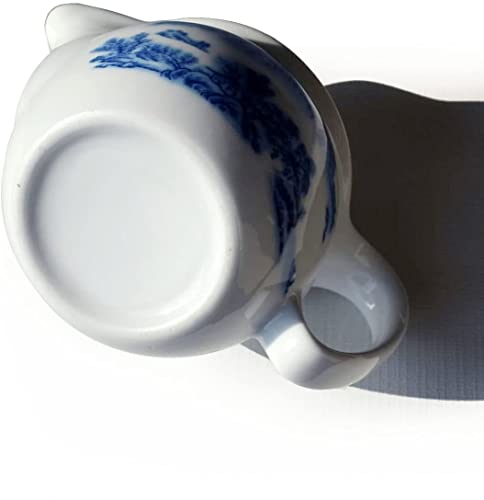 Bule de chá 350ml azul e branco flor de porcelana barril clássico pote de água (peônia vistosa) (bra