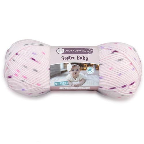 Image of Makromecity Softee Baby Yarn,%100 Premium Anti-Pilling Acrylic, 3.5 Oz, 273 yd (100gr /250 mt), Soft Yarn for Crocheting and Knitting (Pink Orchid, 1 Skein)