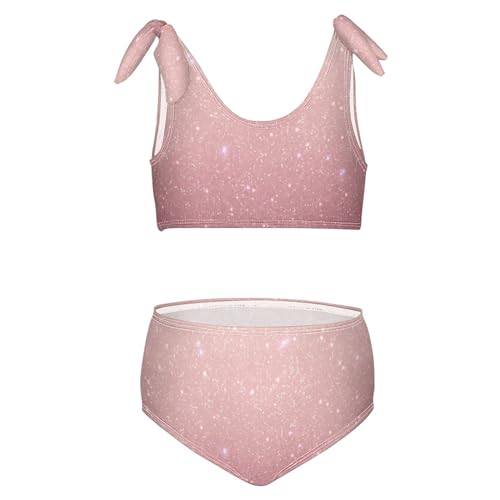 Image of Girls Tankini Swimsuit Bathing Suit Two Piece Bikini Summer Beach Swimwear with Adjustable Strap 3-12 Years Solid Color