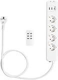 Photo Gallery navaris ciabatta elettrica multipresa con telecomando - presa multipla con 4x prese spina europea tipo f 2x porte usb standard 1x porta usb-c - bianco Photo Gallery navaris ciabatta elettrica multipresa con telecomando - presa multipla con 4x prese spina europea tipo f 2x porte usb standard 1x porta usb-c - bianco