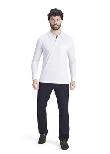 Image of Men's Cotton-Rich Full-Sleeve Polo T-Shirt with Pocket Premium Pique Fabric Casual & Stylish