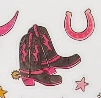Disco Cowgirl Stickers for Scrapbooks, Cardmaking, Crafts - Boots Guitar Hat 42 Pieces image 5