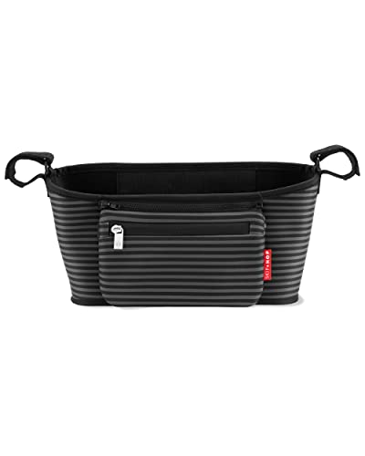 Image of Skip Hop Universal Stroller Organizer, Grab & Go, Black Grey Stripes