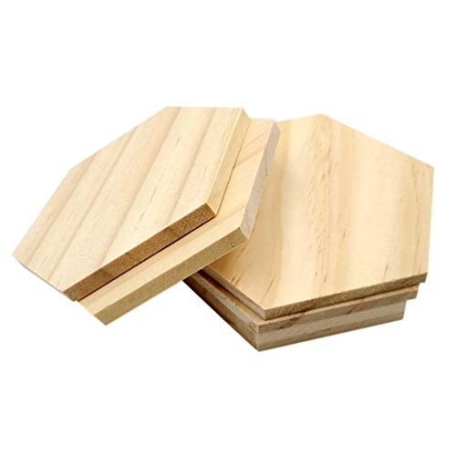 HEALLILY 25 Piezas de Madera Hexagonal de 9 Mm Formas de Madera sin Terminar Piezas de Madera Hexagonales Rebanadas de Madera DIY Proyecto de Artesanía Etiquetas de Regalo Adornos (9 Cm)