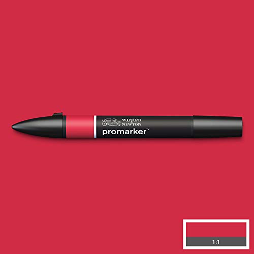 Image of Winsor & Newton Promarker, Alcohol Based Markers, Berry Red (R665), Double Tipped Drawing Marker Set for Artists, Graphic Designers, Illustrators - Chisel & Fine Twin Tip, Streak Free Coverage