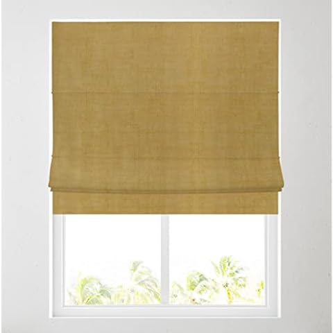 Ochre Linen Look Blackout Roman Blinds With Fittings (4ft (122cm)) Cover