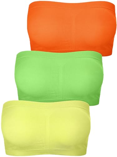 Image of Women Bandeau Bra Padded Strapless Bralette Bra Seamless Bandeau Tube Top Bra