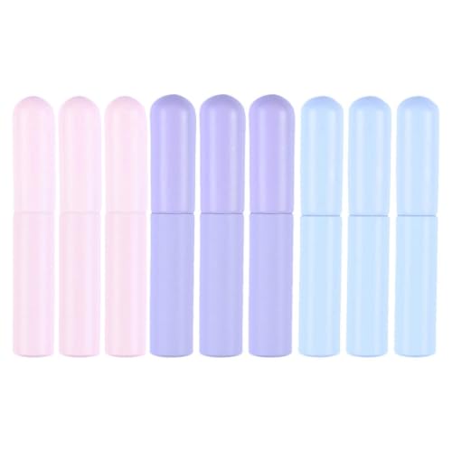 Pincel de labios de silicona con cabezal redondo y tapa protectora, juego de 9