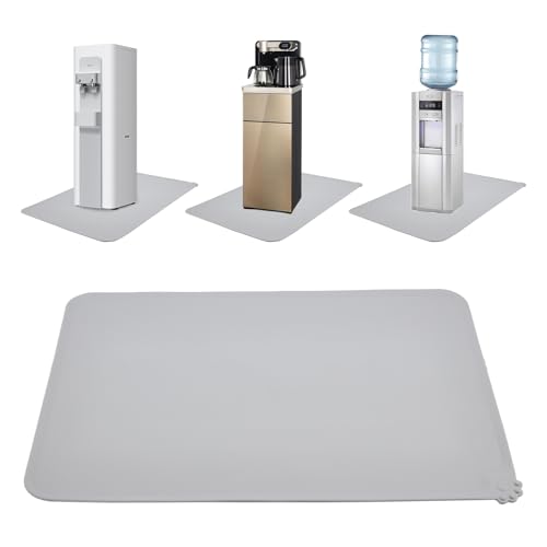 NICENEEDED 20 x 15 Inch Water Cooler Dispenser Mat with Raised Edge, Water Cooler Mat Drip Tray Floor Protector, Desktop Mat for Mini Fridge Washer Coffee Dishwasher