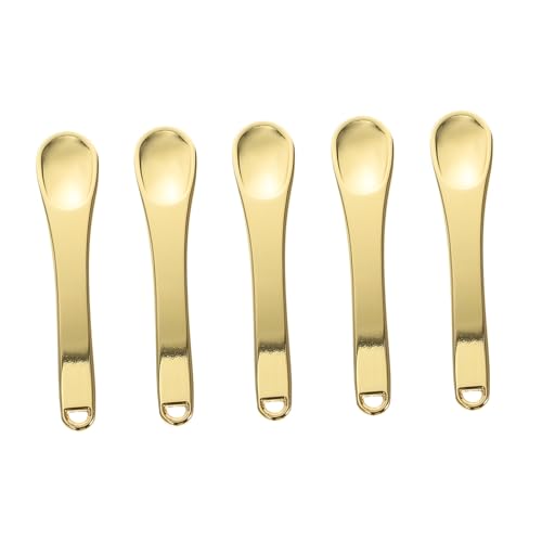 Hohopeti 5 piezas Cucharas Cosméticas Portátiles de Aleación de Zinc para Crema Facial Aplicador Compacto para Masaje y Cuidado Antienvejecimiento Herramienta Duradera para Maquillaje y