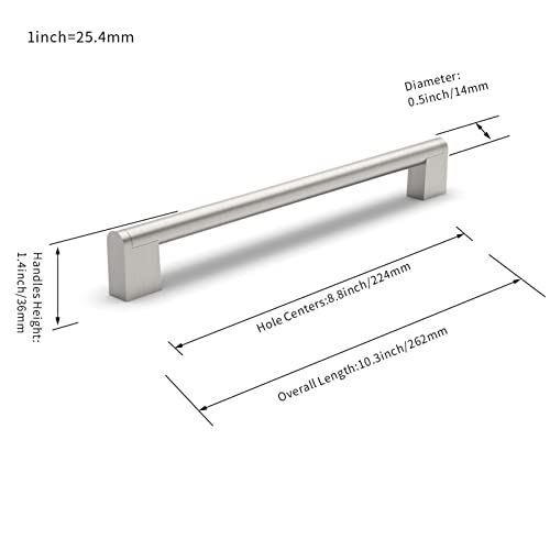 FURNIWARE 10 Pack Cabinet Pulls, Hardware Drawer Handles, Stainless Steel Kitchen Cabinet Door Handles Pull - Image 4