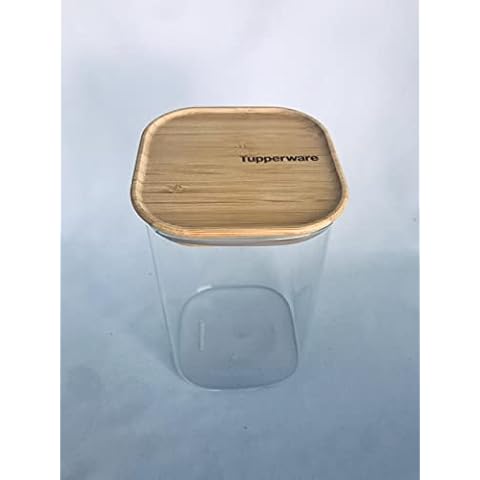 Tupperware Bamboo Clear Storage 1,1 L mit Bambus Deckel transparent Vorratsdose Vorrat Dose Behälter Cover