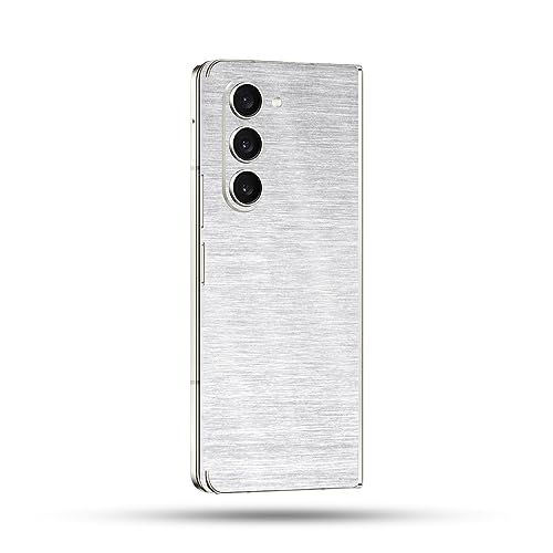 Image of MightySkins Glossy Glitter Skin Compatible with Samsung Galaxy Z Fold 5 Full Wrap - Brushed Aluminium | Protective, Durable High-Gloss Glitter Finish | Easy to Apply | Made in The USA