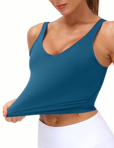 Image of THE GYM PEOPLE Womens' Sports Bra Longline Wirefree Padded with Medium Support