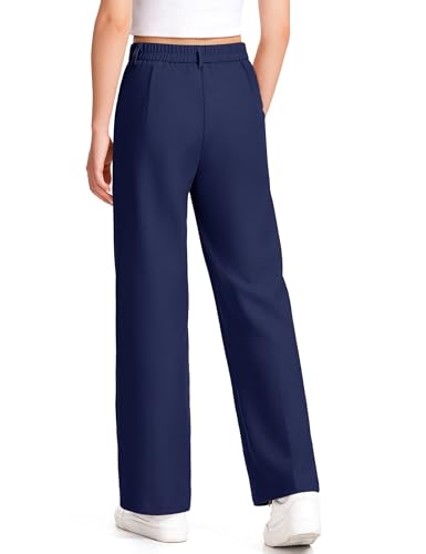Image of Girls Dress Pants Wide Leg Uniform Pants for Girls Preppy Clothes Size 7-14 Years