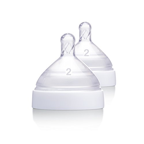 Breeze Level 2 Medium Flow Nipple, 2-Pack