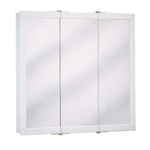 Zenith Products 23-3/4" W X 25-5/8" H X 4-3/4" D 24" White Wood Triview Medicine Cabinet Surface Mount #TOP17