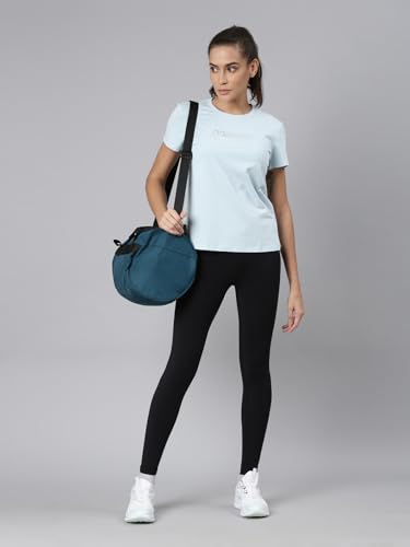 Image of XTEP Comprehensive Training Series, Crew Neck Style, Slim Fit, Short Sleeve, Twill Weave, Sports Tshirt 100% Cotton T-Shirt for Women (Pearl White, Pink, Blue)