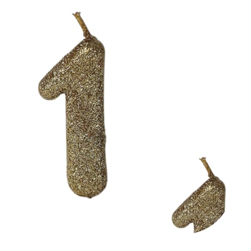 Image of Wanna Party Number 1 Glitter Gold Candle for 1st Birthday Decoration Items /Cake Toppers /Cake Decorations