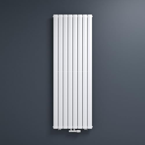 Mai & Mai Radiador Vertical de Agua Caliente 180x61cm Diseño Tubular Moderno, Una Capa, Color Blanco, Fabricado en Acero de Alta Calidad, Calefacción Eficiente para Baño o Salón