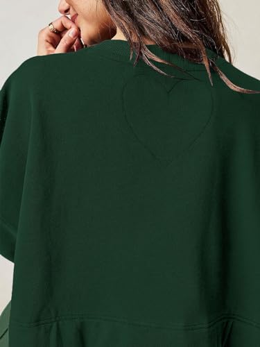 Image of Dokuritu Sweatshirt Dress Women Crew Neck Long Sleeve Patchwork Pullover Tops Flowy Oversized Sweatshirt Mini Dress
