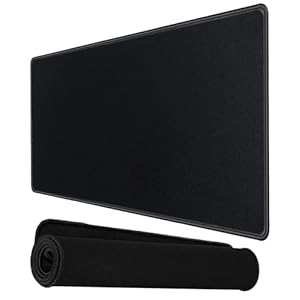 Storite 900x400x2mm Extended Gaming Mouse Pad for Laptop/Computer with Stitched Embroidery Edges and Water Resistance Coating Natural Non Slippery Rubber Base Mousepad Desk Mat – Black