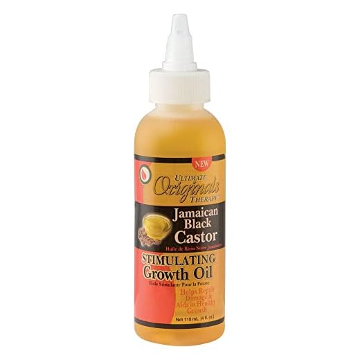 Originals by Africa's Best Therapy Jamaican Black Castor Oil Stimulating Growth Oil, Naturally Repairs and Prevents Hair Damage & Breakage, Moisturizes Scalp, 4oz Bottle