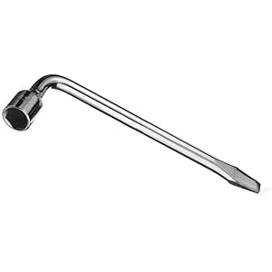 Zeromall 22mm Car Spare Tire Wrench, L-type Hexagon Slotted End Socket Repair Tool Car Spare Tire Lug Wrench for Jack